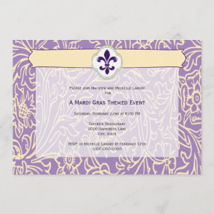 Convites Elegante Evento Fleur de Lis do Mardi Gras