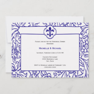 Convites Elegante Evento Lilás Branco Fleur de Lis