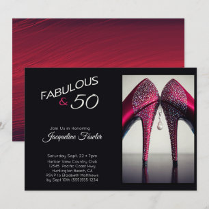 Convites Elegante Fabuloso 50 Altos Saltos Vermelho Gelado