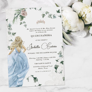 Convites Elegante Fada Princesa Conto de Fadas Quinceañer