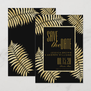 Convites Elegante Faux Folha de Ouro Bracken Save The Date