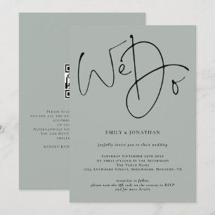 Convites Elegante Fazemos Casamento de Código QR de Sage Le