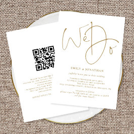 Convites Elegante Fazemos Casamento de Código QR de Script 