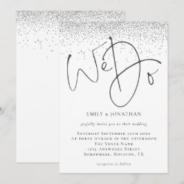 Convites Elegante Fazemos Casamento De Silver Glitter
