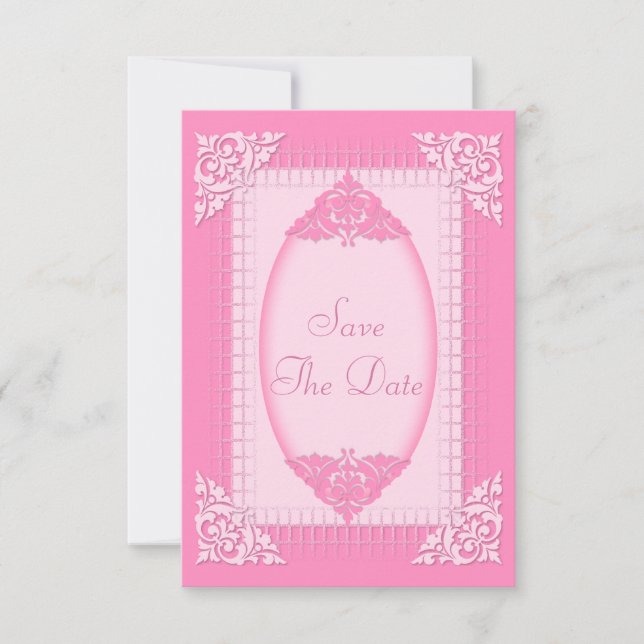 Convites Elegante, feminino Save The Date de casamento cor- (Frente)