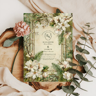 Convites Elegante Fern e Ivory Floral Wedding