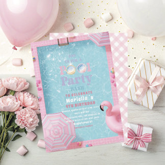 Convites Elegante Festa de Aniversário de 4 Anos Menina na 