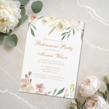 Elegante Festa de Aposentadoria com Letra Dourada