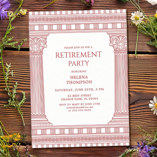 Convites Elegante festa de aposentadoria em rosa (Criador carregado)