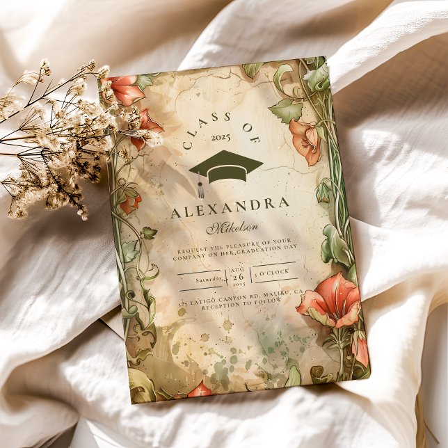 Convites Elegante Festa de formatura de Sangue de Flor Selv (Criador carregado)