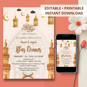 Convites Elegante Festa de Jantar de Iftar do Ramadão Islâm