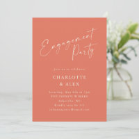 Elegante Festa de noivado de Script Laranja Dusty
