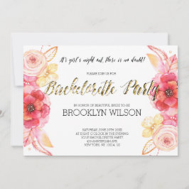 Convites Elegante Festa de solteira Floral Invite Folha de 