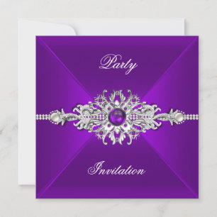Convites Elegante Festa para Todas as Ocasiaoes Jóia Roxa P