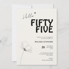 Convites Elegante Fifty Five Tipografia Negrito Aniversário