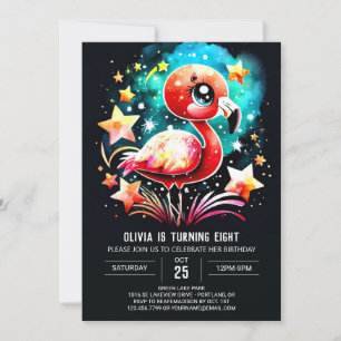 Convites Elegante Flamingo Digital Birthday