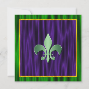 Convites Elegante Fleur De Lis Casamento de Mardi Gras