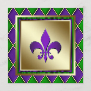 Convites Elegante Fleur De Lis Casamento de Mardi Gras