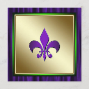 Convites Elegante Fleur De Lis Casamento de Mardi Gras