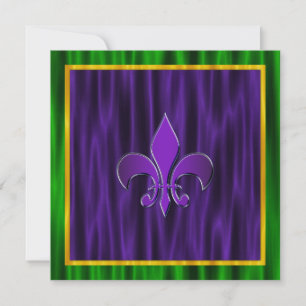 Convites Elegante Fleur De Lis Casamento de Mardi Gras