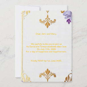 Convites Elegante Fleur-de-Lis Dourada