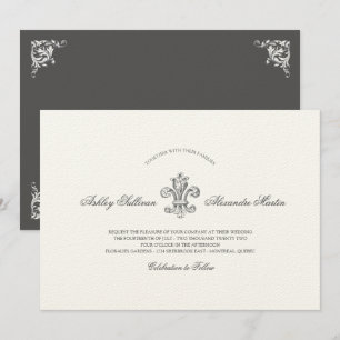 Convites Elegante Fleur de Lis Wedding Combo