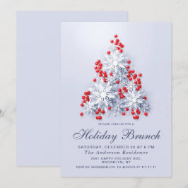 Convites Elegante Flocos de neve NATAL HOLIDAY BRUNCH
