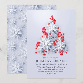 Convites Elegante Flocos de neve NATAL HOLIDAY BRUNCH