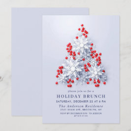 Convites Elegante Flocos de neve NATAL HOLIDAY BRUNCH