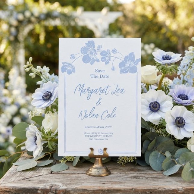 Convites Elegante Flor de Anêmona Save the Date (Criador carregado)