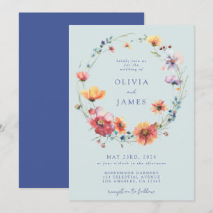 Convites Elegante Flor de Campo de Verão Casamento Floral