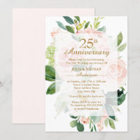 Elegante Flor de Pêssego Rosa 25º Aniversário de C