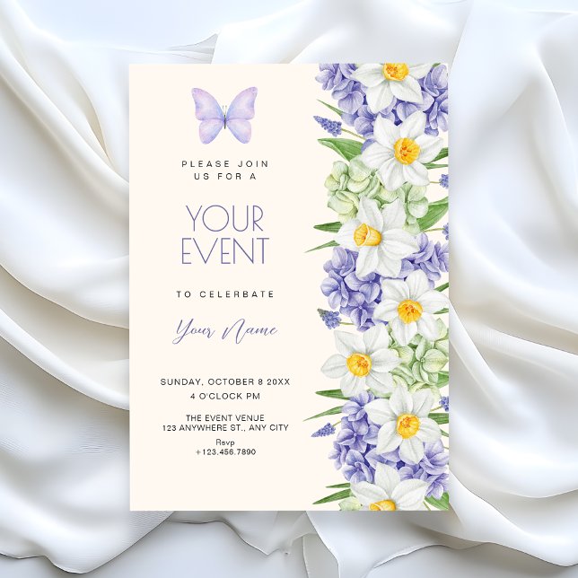 Convites Elegante floral (Criador carregado)