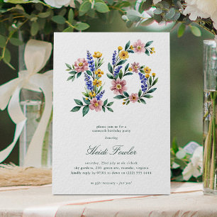 Convites Elegante Floral 16 Anos Botânico Aniversário de 16