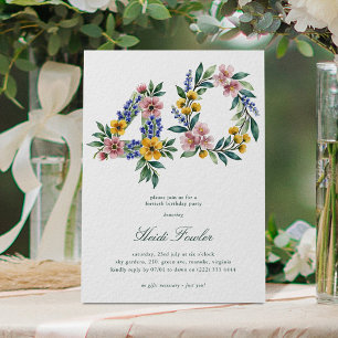 Convites Elegante Floral 40' Botânico 40º Aniversário