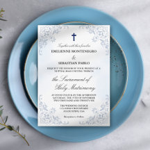 Elegante Floral Aquarela Missa de Núpcias Católica