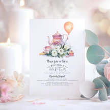 Elegante Floral Birthday Par tea