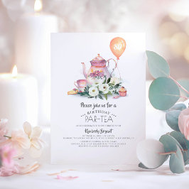 Convites Elegante Floral Birthday Par tea