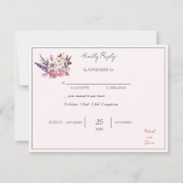 Convites "Elegante Floral Bliss RSVP - Robert & Olivia