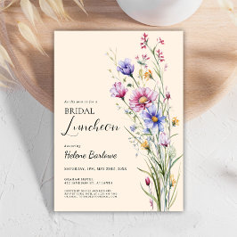 Convites Elegante Floral Bohemian Wildflower Bridal Luncheo