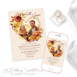 Convites Elegante Floral Boho Enamoramento Foto Casamento