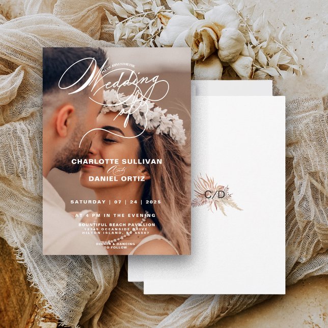 Convites Elegante Floral Boho O Casamento De  Foto   (Criador carregado)