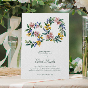 Convites Elegante Floral Botânico 50' 50º Aniversário