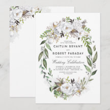 Elegante Floral Branco | Casamento em água verde