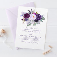 Elegante Floral | Casamento de Aquarelas Roxas