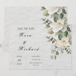 Convites Elegante Floral Casamento Save the Date