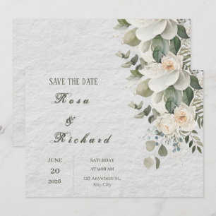Convites Elegante Floral Casamento Save the Date