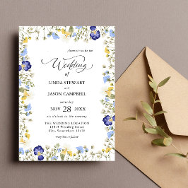 Convites Elegante Floral Colorido de Outono Casamento em Aq