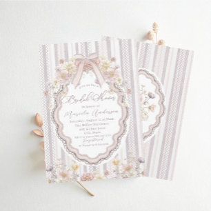 Convites Elegante floral de água-marinha pastel arco renda