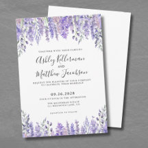 Elegante Floral de Aquarela Lavanda Casamento